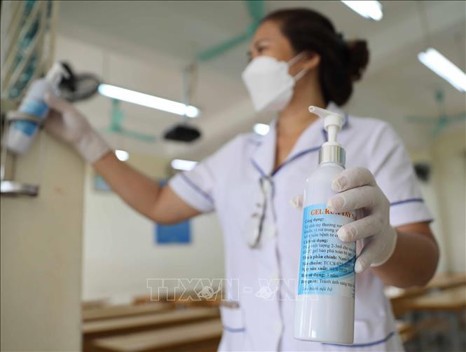 Công tác y tế, đảm bảo an toàn phòng chống dịch được các trường đặc biệt coi trọng. Ảnh: Thanh Tùng - TTXVN