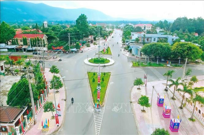 Diện mạo trung tâm huyện Krông Bông ngày nay. Ảnh: TTXVN phát.