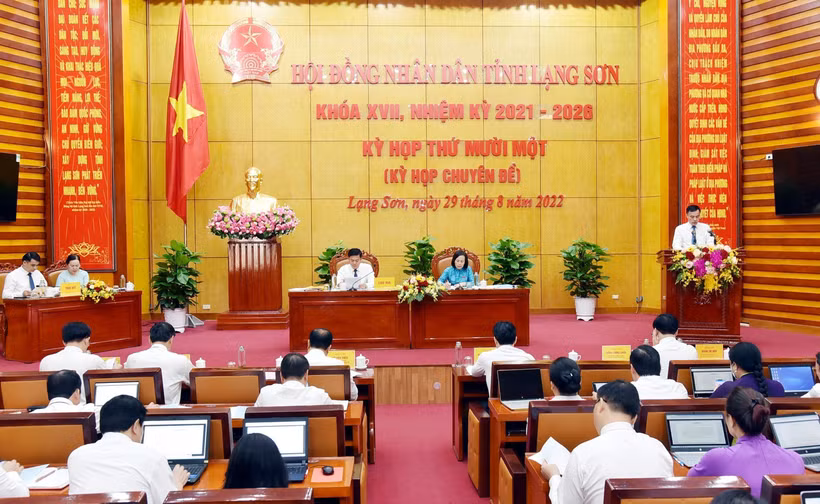 Toàn cảnh Kỳ họp thứ mười một HĐND tỉnh Lạng Sơn khóa XVII. Ảnh: Thái Thuần – TTXVN