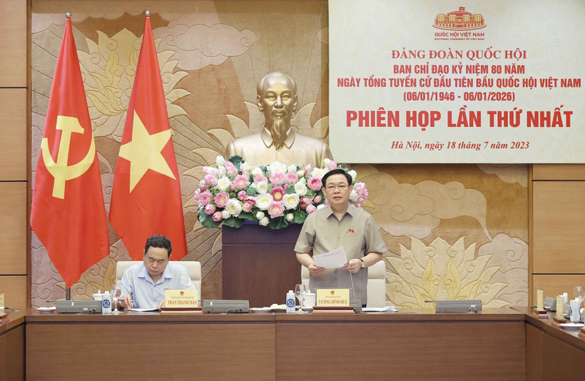 Chủ tịch Quốc hội Vương Đình Huệ phát biểu. Ảnh: Doãn Tấn - TTXVN