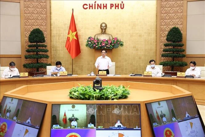 Thủ tướng Phạm Minh Chính chủ trì phiên họp. Ảnh: Dương Giang-TTXVN