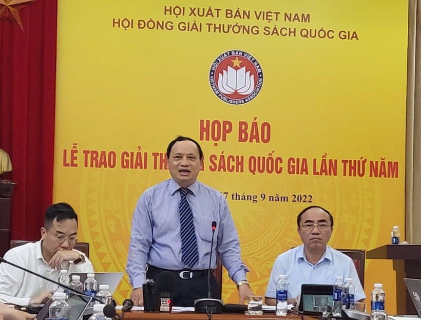 Họp báo Lễ trao Giải thưởng Sách Quốc gia lần thứ 5 tại Thư viện Quốc gia Việt Nam. Ảnh: vov.vn