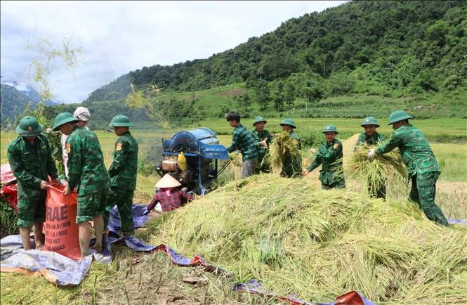 Những việc làm thiết thực của tình quân dân nơi biên giới càng bền chặt. Ảnh: Nguyễn Oanh-TTXVN