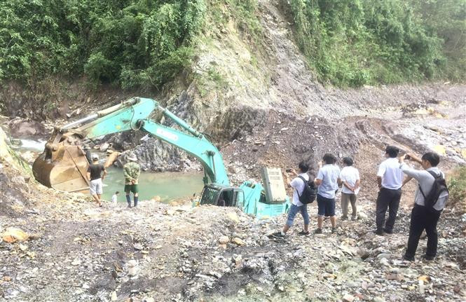 Hiện trường Thuỷ điện Thượng Nhật (huyện Nam Đông, Thừa Thiên - Huế). Ảnh: TTXVN phát