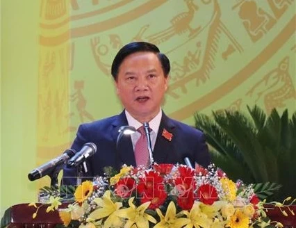 Ông Nguyễn Khắc Định tái đắc cử Bí thư Tỉnh ủy Khánh Hòa nhiệm kỳ 2020 - 2025. Ảnh: Tiên Minh - TTXVN