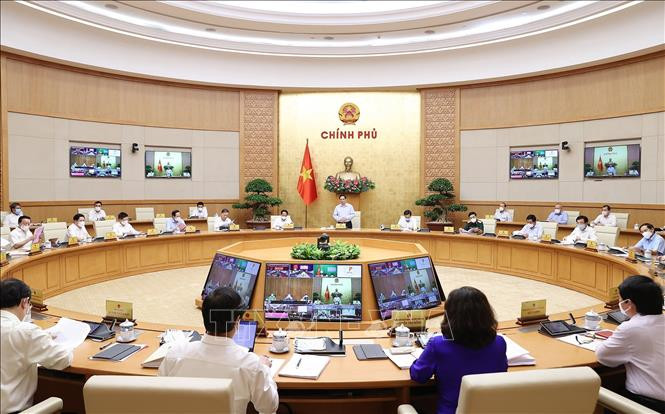 Quang cảnh Phiên họp Chính phủ Thường kỳ tháng 7 năm 2021. Ảnh: Dương Giang-TTXVN