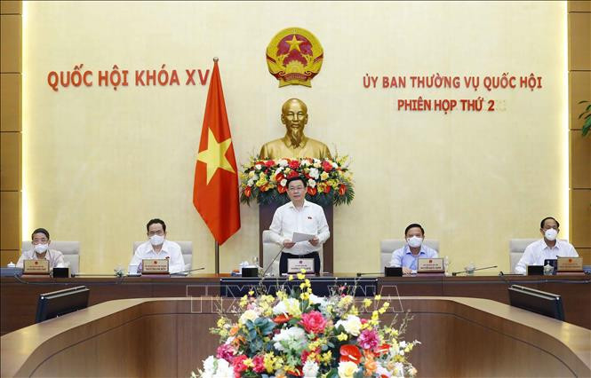 Chủ tịch Quốc hội Vương Đình Huệ phát biểu bế mạc. Ảnh: Doãn Tấn - TTXVN