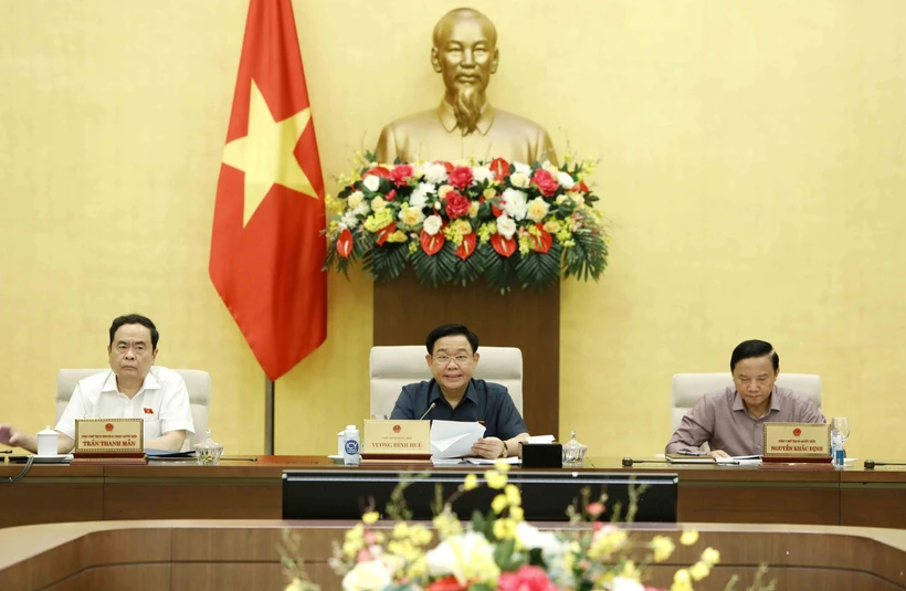 Chủ tịch Quốc hội Vương Đình Huệ phát biểu. Ảnh: An Đăng - TTXVN