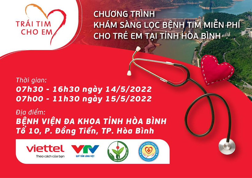 Hơn 900 trẻ em tỉnh Hòa Bình được khám sàng lọc bệnh tim miễn phí
