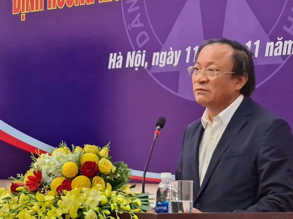 Ông Nguyễn Doãn Tú, Tổng cục trưởng Tổng cục Dân số - Kế hoạch hóa gia đình phát biểu tại hội thảo. Ảnh: qdnd.vn