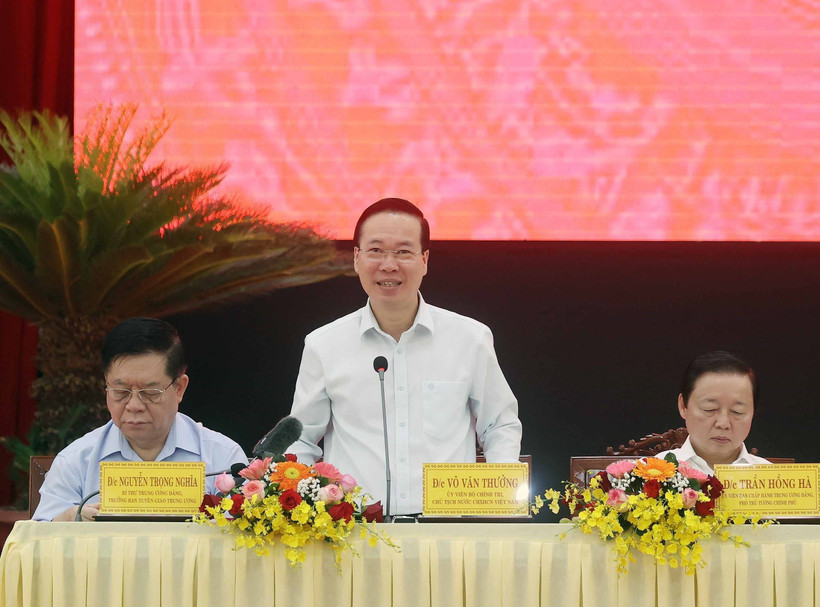 Chủ tịch nước Võ Văn Thưởng làm việc với Tỉnh ủy Ninh Thuận