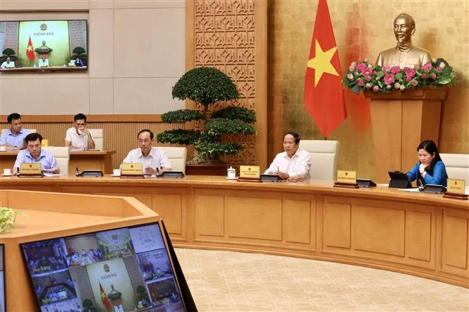 Phó Thủ tướng Lê Văn Thành chủ trì họp Ban Chỉ đạo triển khai Dự án cao tốc Bắc-Nam phía Đông. Ảnh: Lâm Khánh - TTXVN