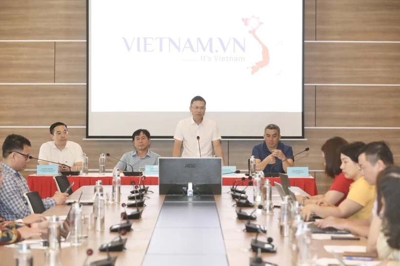 Cục trưởng Cục Thông tin đối ngoại (Bộ Thông tin và Truyền thông) Phạm Anh Tuấn phát động cuộc thi. Ảnh: Minh Quyết - TTXVN