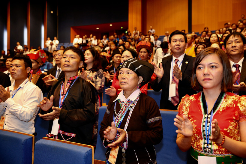 Các đại biểu tham dự phiên bế mạc Đại hội đại biểu toàn quốc Mặt trận Tổ quốc Việt Nam lần thứ IX, nhiệm kỳ 2019-2024, chiều ngày 20/9/2019 tại Trung tâm Hội nghị Quốc gia (Hà Nội). Ảnh: TTXVN