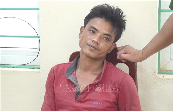 Đối tượng Giàng A Pó tại cơ quan Công an. Ảnh: TTXVN phát