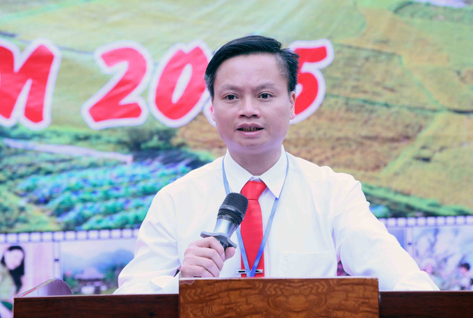Chủ tịch UBND xã Ngọc Chiến Nguyễn Sơn Lâm phát biểu khai mạc. son-la-5.jpg