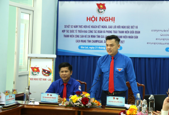 Bí thư Tỉnh đoàn Gia Lai Phạm Hồng Hiệp phát biểu tại Hội nghị.