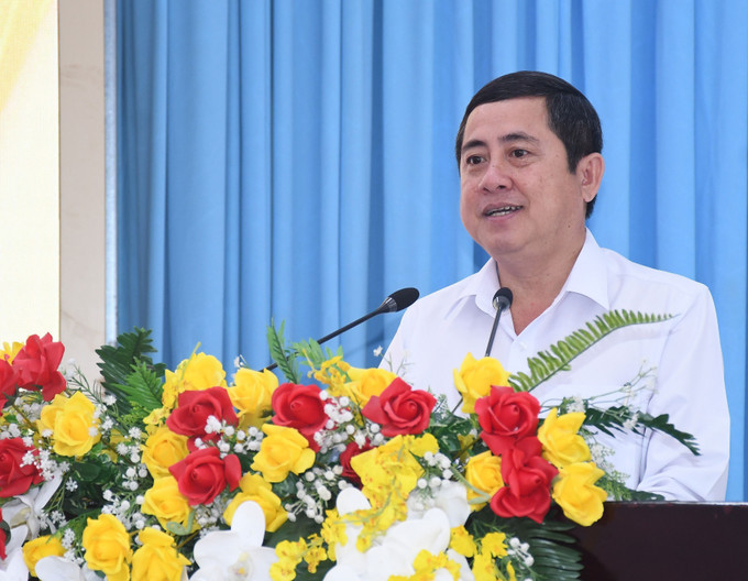Chủ tịch Ủy ban MTTQ Việt Nam tỉnh Sóc Trăng phát biểu tại hội nghị. Chủ tịch Ủy ban MTTQ Việt Nam tỉnh Sóc Trăng phát biểu tại hội nghị.