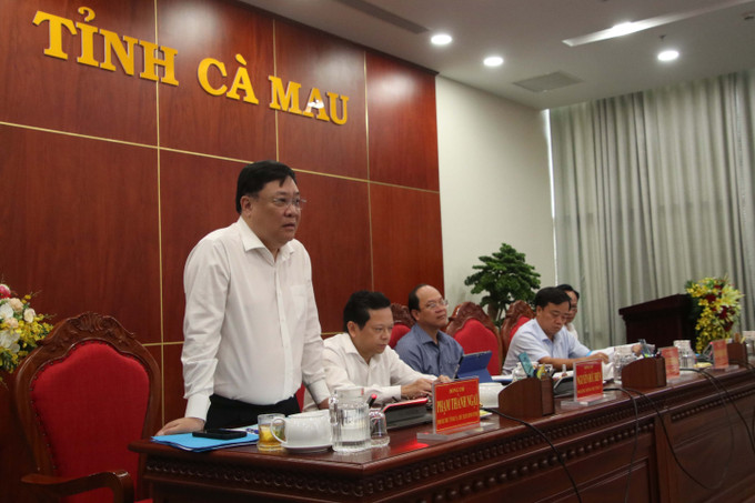 Ông Phạm Thành Ngại, Phó Bí thư Tỉnh ủy, Chủ tịch UBND tỉnh Cà Mau phát biểu. Ảnh: Kim Há/TTXVN Ông Phạm Thành Ngại, Phó Bí thư Tỉnh ủy, Chủ tịch UBND tỉnh Cà Mau phát biểu. Ảnh: Kim Há/TTXVN