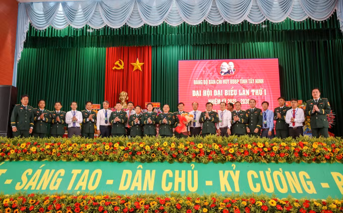 Ban Chấp hành Đảng bộ Ban Chỉ huy Bộ đội Biên phòng tỉnh Tây Ninh, nhiệm kỳ 2025–2030, ra mắt tại Đại hội.