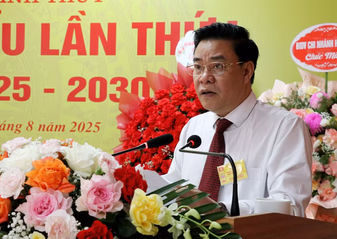 Đồng chí Hoàng Gia Long, Ủy viên Ban Thường vụ Tỉnh ủy, Phó Chủ tịch UBND tỉnh Tuyên Quang phát biểu chỉ đạo Đại hội. Ảnh: Đức Thọ/TTXVN