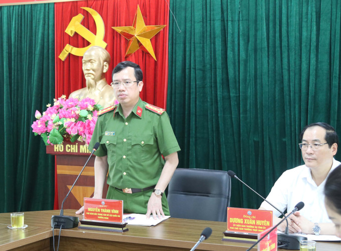Đại tá Nguyễn Thành Vĩnh, Phó Giám đốc Trung tâm Dữ liệu quốc gia, Trưởng đoàn công tác phát biểu tại buổi làm việc. Đại tá Nguyễn Thành Vĩnh, Phó Giám đốc Trung tâm Dữ liệu quốc gia, Trưởng đoàn công tác phát biểu tại buổi làm việc.