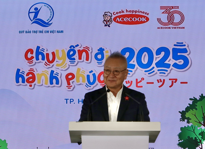 Ông Keneda Hiroki, Tổng Giám đốc Công ty Cổ phần Acecook Việt Nam phát biểu tại chương trình. Ông Keneda Hiroki, Tổng Giám đốc Công ty Cổ phần Acecook Việt Nam phát biểu tại chương trình.