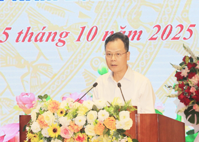 Phó Chủ tịch UBND tỉnh Lào Cai Nguyễn Thành Sinh phát biểu tại chương trình. lao-cai-151025.jpg