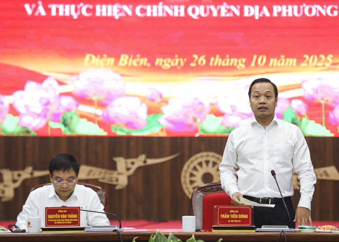Bí thư Tỉnh ủy Điện Biên Trần Tiến Dũng phát biểu tại buổi làm việc. Bí thư Tỉnh ủy Điện Biên Trần Tiến Dũng phát biểu tại buổi làm việc.
