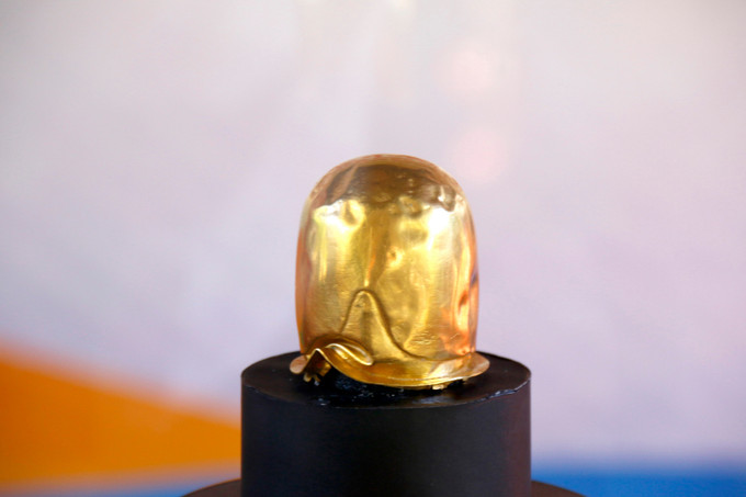 Bảo vật quốc gia Linga vàng của Bình Thuận. Ảnh: Nguyễn Thanh/TTXVN linga-vang-060925.jpg