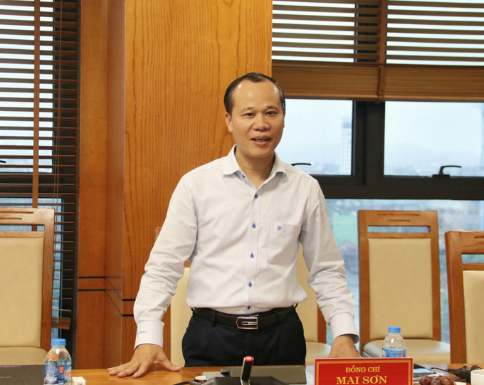Phó Chủ tịch Thường trực UBND tỉnh Bắc Giang Mai Sơn phát biểu tại buổi tọa đàm. tho-ha2-230525.jpg