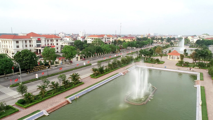 Trung tâm huyện Yên Phong (cũ), tỉnh Bắc Ninh. Ảnh: Thái Hùng/TTXVN bac-ninh-190925.jpg
