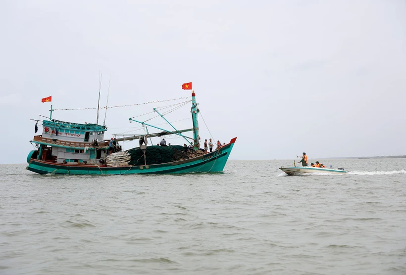 Bộ đội Biên phòng tỉnh Cà Mau đã phát hiện 17 vụ/44 trường hợp vi phạm IUU trong năm 2022 và những tháng đầu năm 2023. Ảnh: Hồng Đạt - TTXVN