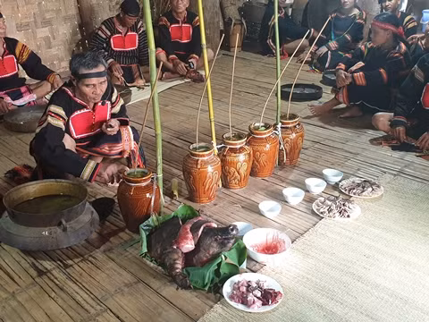 Tái hiện Lễ cúng lên nhà Rông mới của đồng bào Jrai 