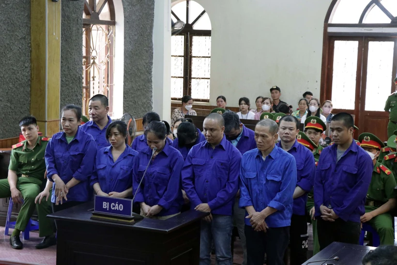 Các bị cáo tại phiên tòa. Ảnh: Hữu Quyết – TTXVN