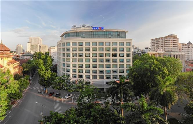Tòa nhà Thông tấn nổi bật - là ngôi nhà chung của các thế hệ thông tấn. Ảnh: Phạm Tuấn Anh-TTXVN