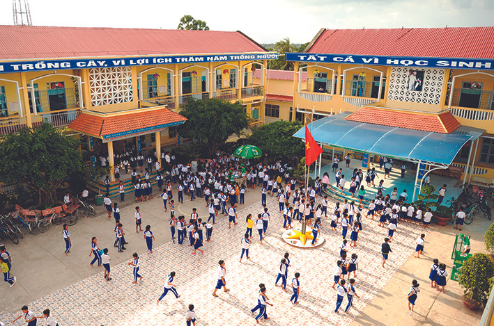 Nhờ được quan tâm đầu tư, cơ sở vật chất giáo dục ở vùng đồng bào dân tộc Khmer trên địa bàn tỉnh Bạc Liêu có nhiều đổi thay tích cực. Ảnh: Phúc Thanh