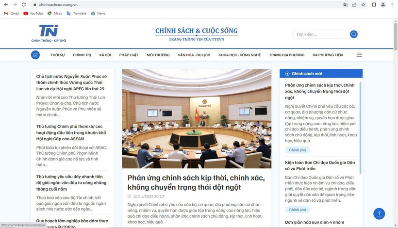 TTXVN khai trương chuyên trang thông tin chinhsachcuocsong.vn