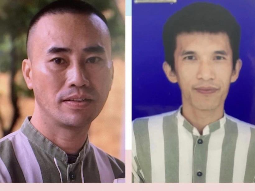 2 đối tượng truy nã đặc biệt nguy hiểm Phan Công Thành và Nguyễn Đắc Hoàng. Ảnh: TTXVN phát