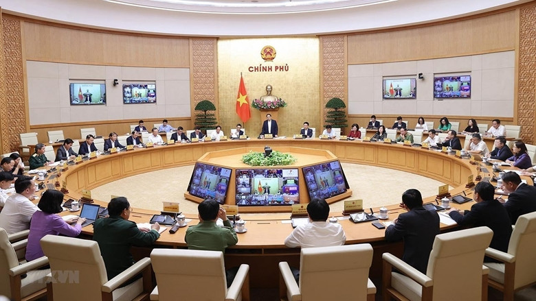 Hội nghị trực tuyến toàn quốc về truyền thông chính sách, với chủ đề “Nhận thức - Hành động - Nguồn lực”. Ảnh: TTXVN