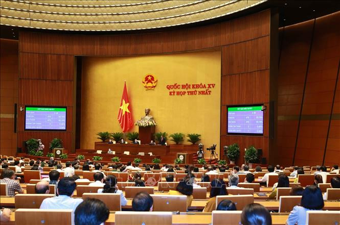 Quốc hội thông qua Nghị quyết về Chương trình giám sát của Quốc hội năm 2022. Ảnh: Phương Hoa - TTXVN