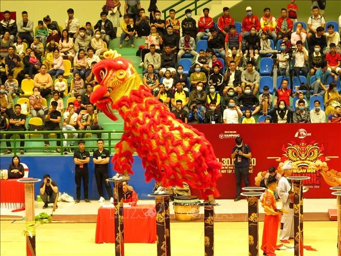 Một tiết mục tại hội thi. Ảnh: Tường Vi - TTXVN.