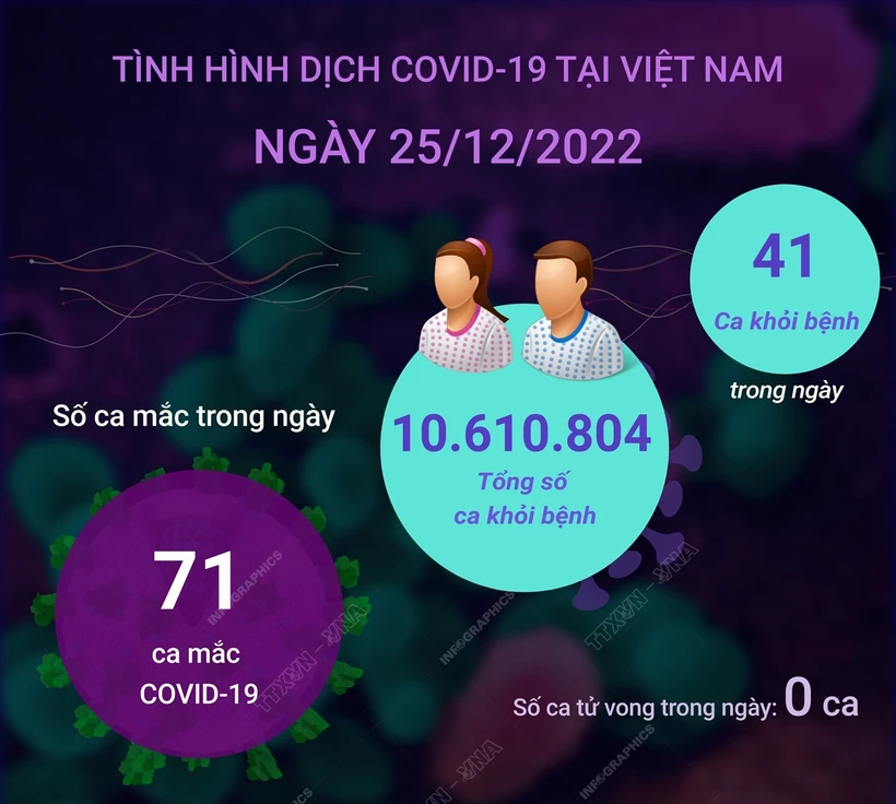 Dịch COVID-19: Chỉ còn 71 ca mắc COVID-19 mới trong ngày 25/12; cảnh báo về sự lưu hành hơn 500 biến thể phụ của Omicron