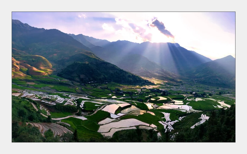 Quang cảnh ruộng bậc thang ở Tú Lệ (Yên Bái). Ảnh: Phạm Tiến Dũng
