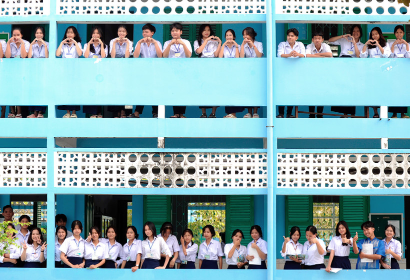 Trường Trung học phổ thông dân tộc nội trú Huỳnh Cương là "ngôi nhà chung" của con em đồng bào dân tộc Khmer tỉnh Sóc Trăng. Ảnh: An Hiếu