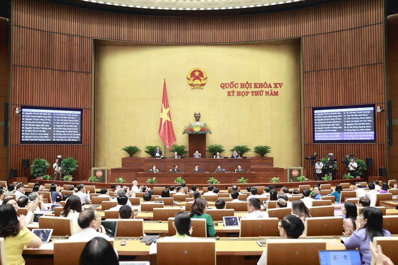 Quang cảnh phiên họp sáng ngày 30/5/2023, ngày làm việc thứ 8 của Kỳ họp thứ 5, Quốc hội khóa XV. Ảnh: Doãn Tấn-TTXVN