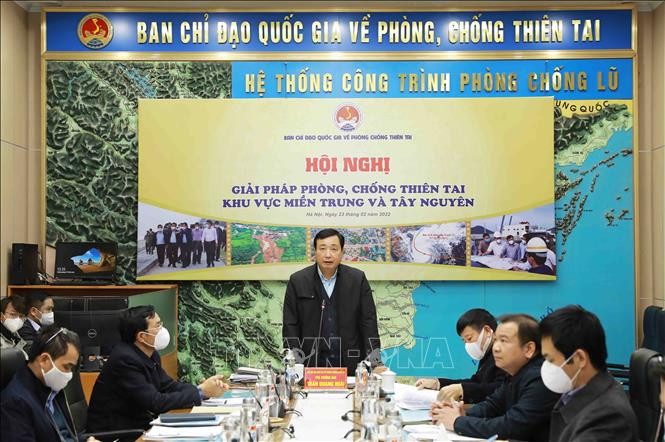 Ông Trần Quang Hoài, Phó Trưởng Ban chỉ đạo quốc gia về phòng, chống thiên tai phát biểu chỉ đạo tại điểm cầu Trung ương. Ảnh: Vũ Sinh – TTXVN