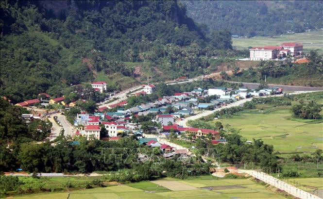Toàn cảnh Trung tâm huyện Lâm Bình.Ảnh: Quang Đán- TTXVN