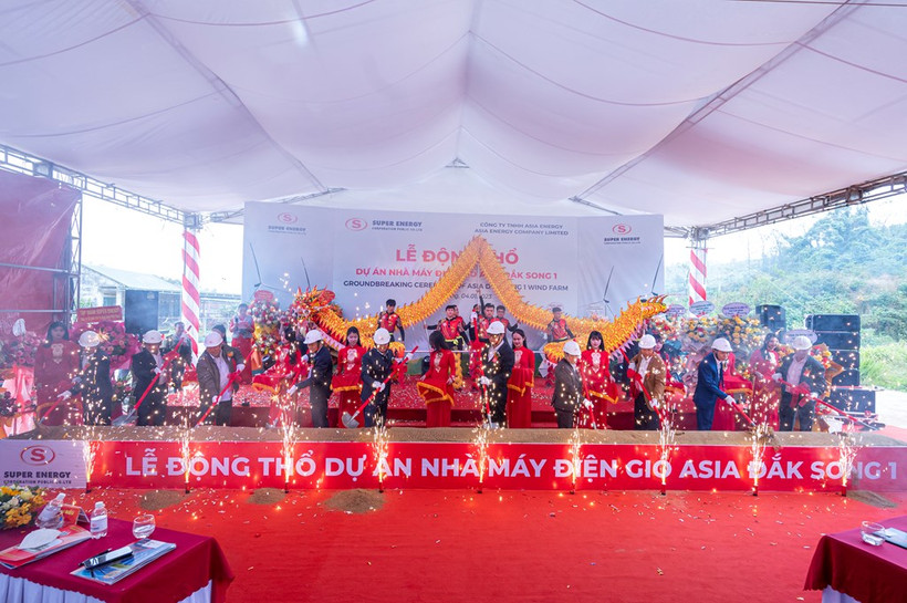 Toàn cảnh Lễ động thổ Dự án Nhà máy điện gió Asia Đắk Song 1. Ảnh: BNEWS/TTXVN phát