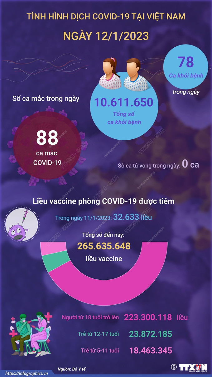 Dịch COVID-19: Ngày 12/01, cả nước còn 7 bệnh nhân nặng đang điều trị ảnh 1